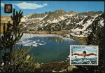 Stamps Andorra -  Olimpiada de Munich 1972 - sello  Impreso en Tarjeta Postal - Lago de Els Pessons