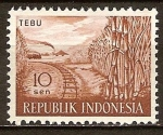 Stamps Indonesia -  Los productos agrícolas. La caña de azúcar.