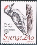 Stamps Sweden -  ESPECIES EN PELIGRO DE EXTINCIÓN. PICO MENOR (DENDROCOPOS MINOR)
