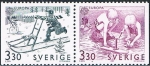 Stamps Sweden -  EUROPA 1989. JUEGOS DE NIÑOS. VELERO Y TRINEO
