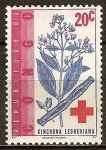 Stamps : Africa : Republic_of_the_Congo :  "Plantas medicinales"Cinchona Ledgeriana.