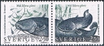 Stamps Sweden -  PECES. SILURO (SILURUS GLANIS)