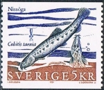 Stamps : Europe : Sweden :  PECES. LOCHA MÁRMOL (COBITIS TAENIA)