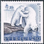 Stamps Sweden -  NORDEN'91. PARQUE ZOOLÓGICO KOLMARDEN, EN OSTERGOTLAND. OSOS POLARES