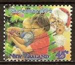 Stamps New Zealand -  Navidad,1994. Papá Noel y los niños.