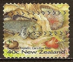 Sellos del Mundo : Oceania : Nueva_Zelanda : Vida Marina. Estuario triplefin y la cáscara de gato de ojos.