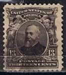Stamps United States -  Scott  308 Benjamin Harrison (5)