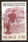 Stamps : Europe : Norway :  Centenario de la Federación de Artesanos de Noruega. Cortador de Piedra