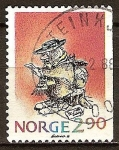 Stamps : Europe : Norway :  Navidad. Ludvig con el bastón de esquí.
