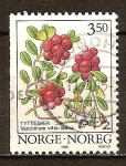 Stamps : Europe : Norway :  Vaccinium vitis-idaea(Cranberry).