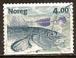 Sellos del Mundo : Europa : Noruega : El bacalao y la mosca.