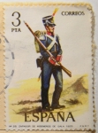 Stamps : Europe : Spain :  Uniformes Militares - Zapador de Ingenieros de  Gala 1825
