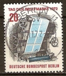 Stamps Germany -  Dia del sello,1972.Entintado, el cilindro y una red de impresión intaglio - motor rotativo
