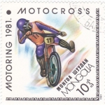 Sellos del Mundo : Asia : Mongolia : Motoring-1981  motocross