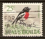 Stamps : Oceania : Australia :  "Aves"Scarlet Robin-El Robin escarlata.