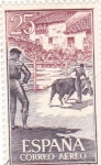 Stamps Spain -  fiesta nacional: tauromáquia toros en el campo