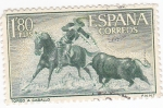 Stamps Spain -  fiesta nacional: tauromáquia -toreo a caballo