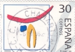 Stamps Spain -  deportes olimpicos de Plata- gimnasia