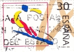 Stamps Spain -  deportes olímpicos de Bronce-esquí