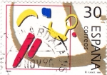 Stamps Spain -  deportes olímpicos de Bronce- tenis