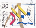 Stamps Spain -  deportes olímpicos de Bronce-natación