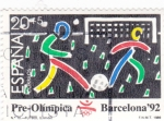 Sellos de Europa - Espa�a -  Pre-olímpica Barcelona 92 -futbol