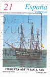 Sellos de Europa - Espa�a -  barcos de epoca-fragata asturias XIX