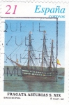 Sellos de Europa - Espaa -  barcos de epoca-fragata asturias XIX