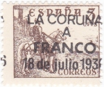 Sellos del Mundo : Europa : Espa�a : el Cid-  LA CORUÑA A FRANCO 18 de julio 1936