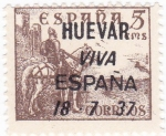 Sellos de Europa - Espa�a -  el Cid-  HUEVAR VIVA ESPAÑA 18-7-37
