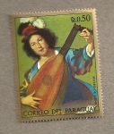 Stamps Paraguay -  Músico con laud por Strozzi
