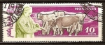 Stamps Mongolia -  Aniv 40 años de la Independencia. Ganadería. Los bueyes.