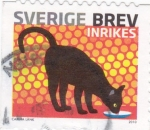 Sellos de Europa - Suecia -  gato negro