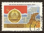 Stamps Russia -  50a Aniv de la Revolución de Octubre.