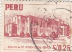 Sellos de America - Per -  escuela de ingenieros 1945