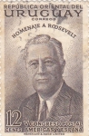 Sellos de America - Uruguay -  homenaje a Roosevelt