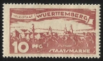 Stamps Germany -  German States-Wurttemberg-View of Stuttcart North