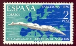 Stamps : Europe : Spain :  1970 XII Campeonatos Europeos de Natacón - Edifil:1989