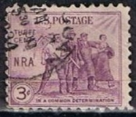 Stamps United States -  Scott  732 Grupo de Hombres (4)