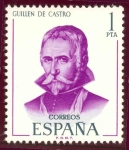 Stamps : Europe : Spain :  1970 Literatos Españoles. Guillen de Castro - Edifil:1991