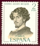 Stamps : Europe : Spain :  1970 Literatos Españoles. Gustavo Adolfo Becquer - Edifil:1993