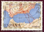 Stamps Spain -  1970 Centenario Instº Geográfico y Catastral - Edifil:2001