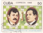 Sellos de America - Cuba -  campeonato del mundo 1921 -lasker-capablanca