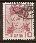 Stamps : Asia : Japan :  Kannon Bosatsu (detalle de la pintura mural, Horyu Templo).