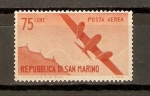Stamps : Europe : San_Marino :  AEROPLANO   Y   VISTA   DE   SAN   MARINO
