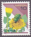 Stamps Japan -  flores e insecto