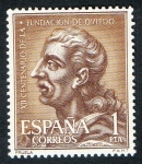 Stamps Spain -  1395- XII Centenario de la fundación de Oviedo. Fruela I.