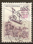 Sellos del Mundo : Europa : Yugoslavia : Industria de la madera, cable de tren.