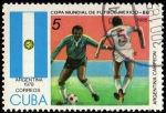 Stamps Cuba -  Copa Mundial de Futbol Mexico-86.- ARGENTINA