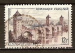 Stamps France -  Puente Valentré, Cahors.